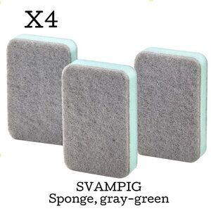 Gray-Green Cleaning Sponge - 4 Packs